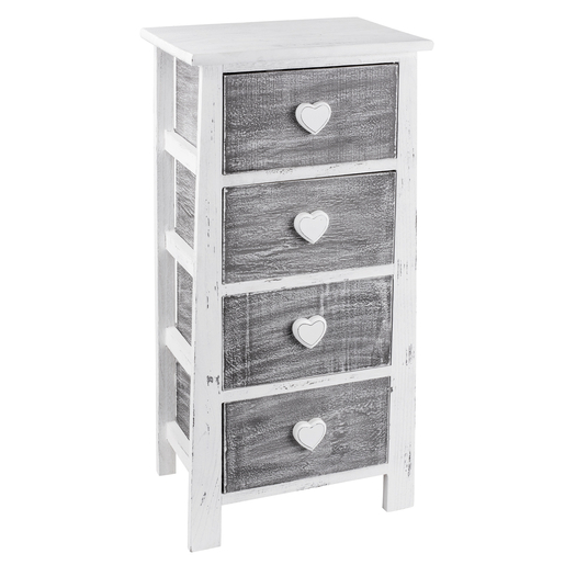 Meuble 4 Tiroirs Blanc Gris Meubles De Rangement Pour La Salle A