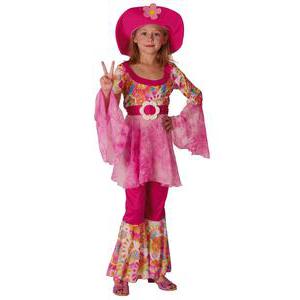 Costume enfant Hippie pour fille en polyester - S - Rose
