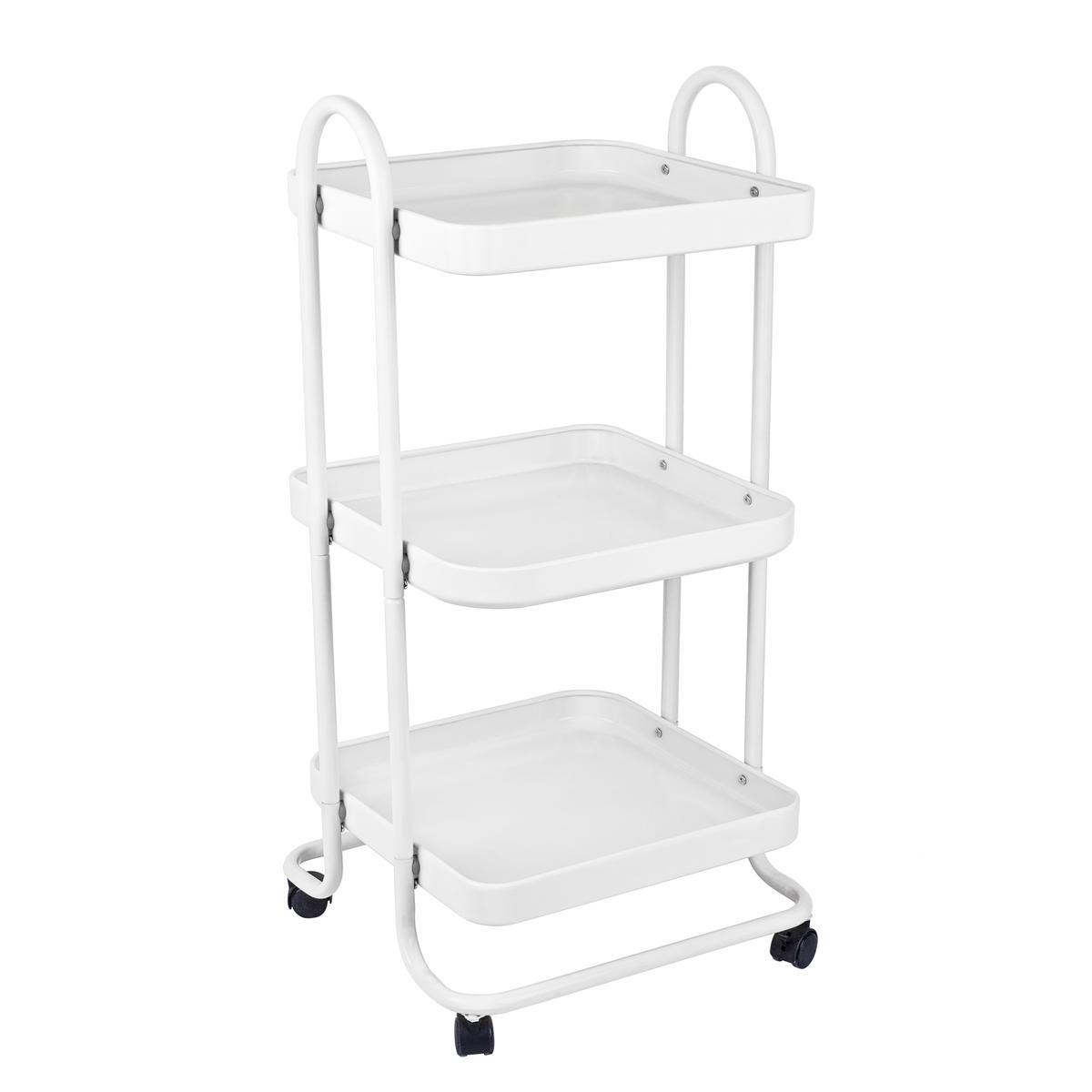 desserte a roulettes 45 x 44 x h 92 cm blanc dessertes et meubles d appoint la foir fouille