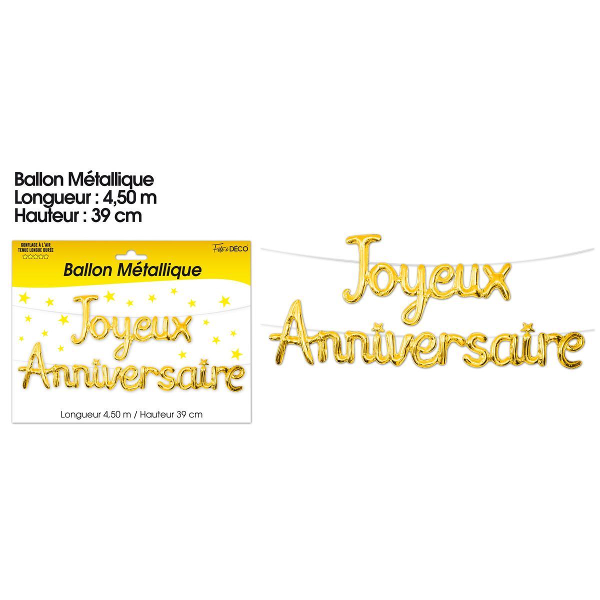 Ballon Metallique Joyeux Anniversaire Or Decoration De Fete La Foir Fouille
