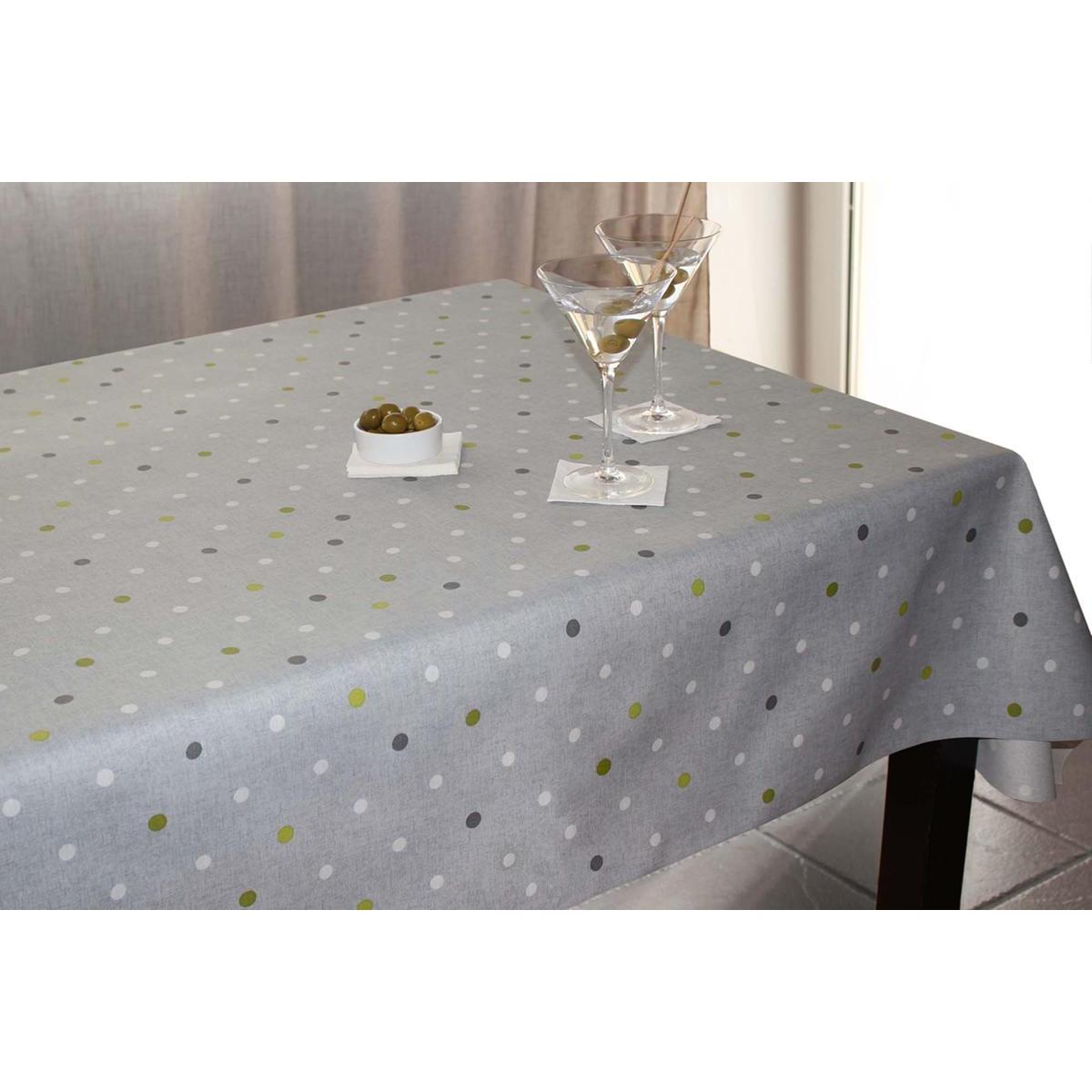 Nappe En Tissu Enduit Point Gris Toile Ciree La Foir Fouille