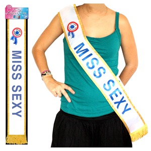 Écharpe de Miss sexy - Tissu - 184 cm - Bleu