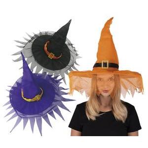 Chapeau de sorcière - Taille adulte - Différents modèles assortis - L 43 x H 2 x l 43 cm - Multicolore - PTIT CLOWN