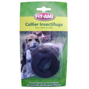 Collier insectifuge - Caoutchouc soluté à base naturelle - 0,8 x 35 cm - Noir