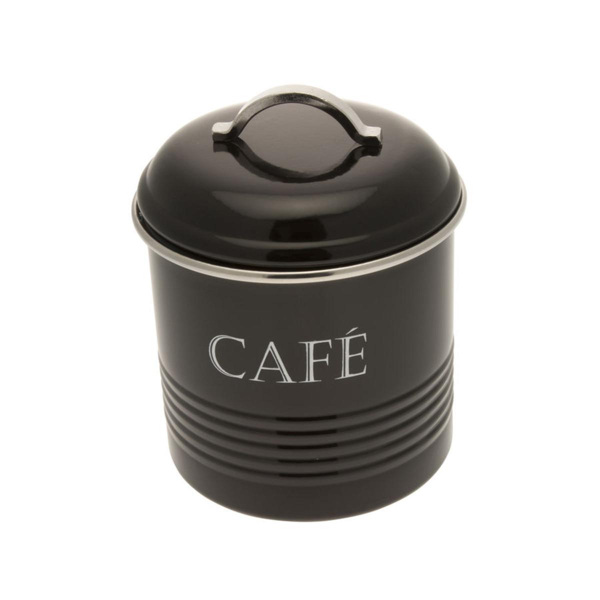 Boîte à café en acier - 13 x 13 x 18,5 cm - Noir