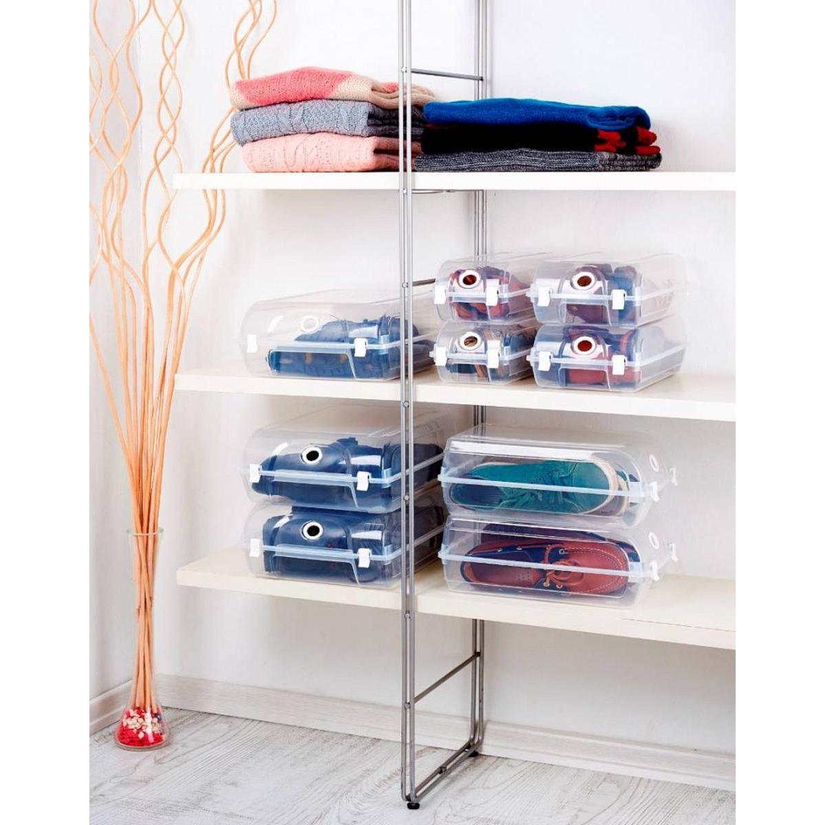 Boite A Chaussures Pour Hommes 36 X 21 X 13 Cm Transparent Rangement Plastique La Foir Fouille