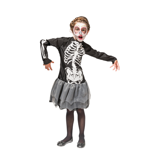 Deguisement De Squelette Pour Fille 4 A 12 Ans Deguisement Halloween Pour Fille La Foir Fouille