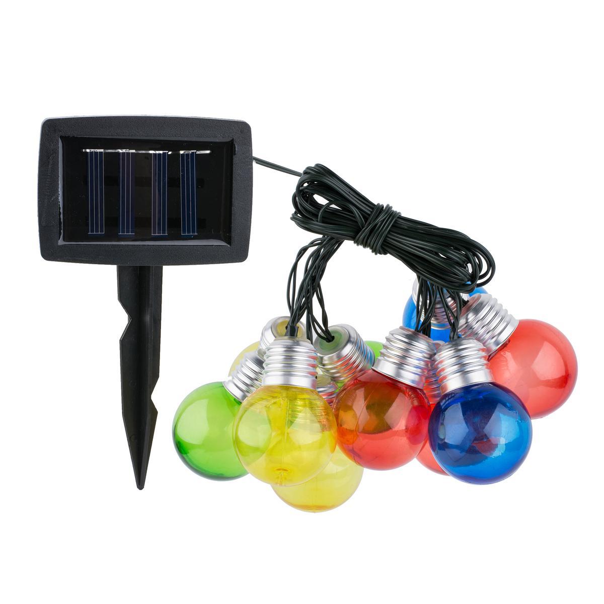 guirlande ginguette lumineuse 10 led l 4 35 m multicolore moorea bornes et lampes solaires la foir fouille
