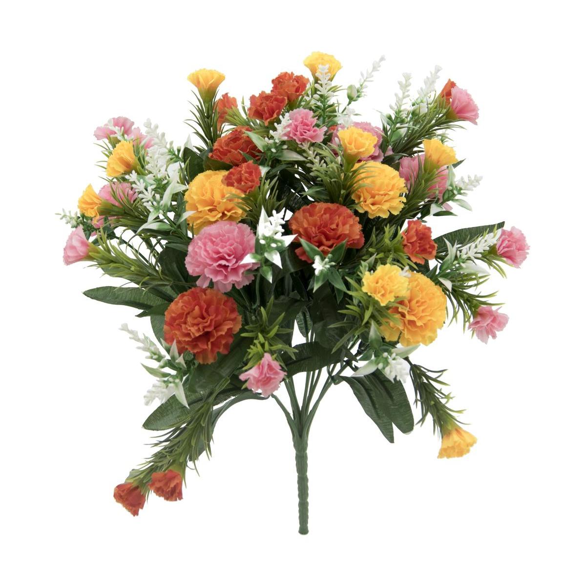 Bouquet de 36 œillets artificiels - H 31 cm - Différents coloris - Multicolore Bouquet de 36 œillets artificiels - H 31 cm - Différents coloris - Multicolore