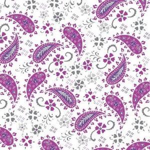 Serviettes imprimées 33 x 33 cm x 20 pièces cachemire pourpre