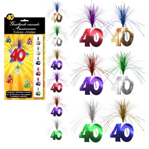 Guirlande cascade Anniversaire 40 ans - 2,13 m - Multicolore