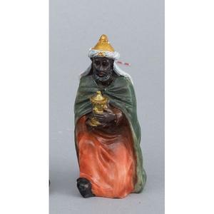 Santon du Roi-mage Balthazar - H 9 cm - Multicolore
