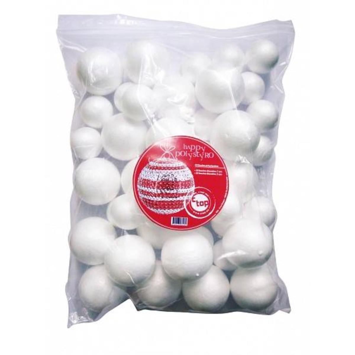 Achat Boule De Noel En Polystyrene Lot De 40 Boules Polystyrene Blanc Loisirs Creatifs De Noel La Foir Fouille