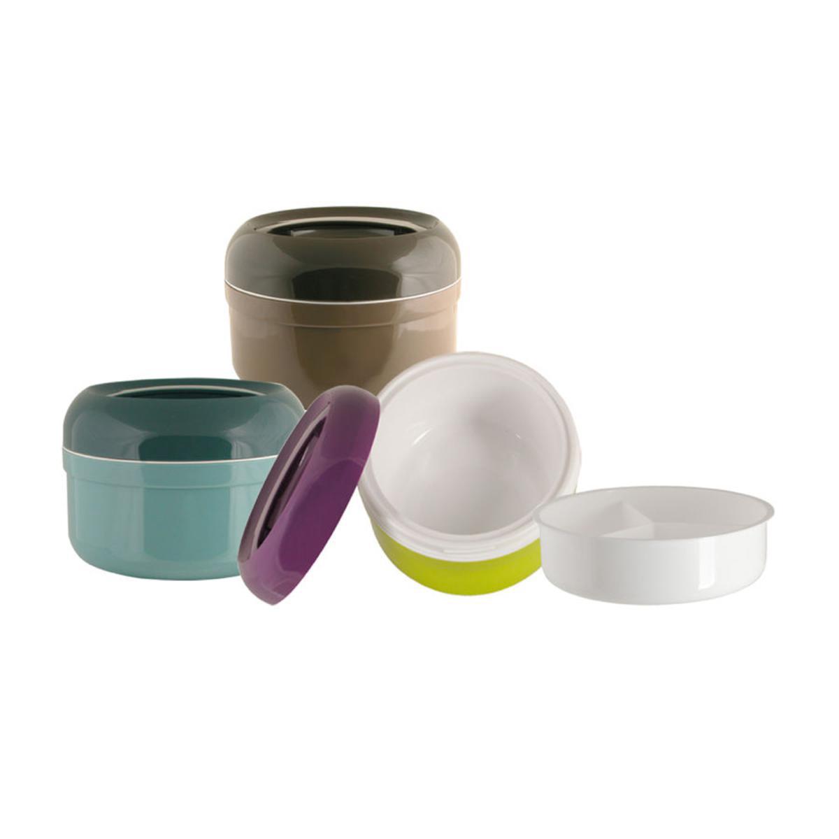 Récipient alimentaire isotherme 2L en plastique - 21 x 13 cm - Multicolore Récipient alimentaire isotherme 2L en plastique - 21 x 13 cm - Multicolore