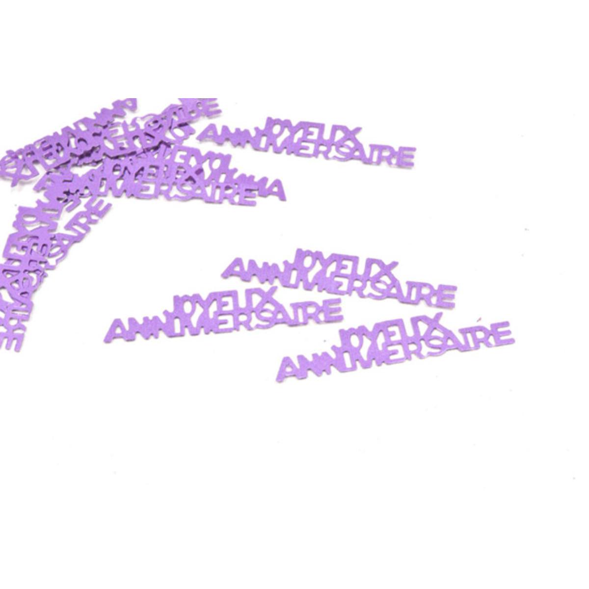 Sachet De Confettis De Table Joyeux Anniversaire Plastique Violet Anniversaire La Foir Fouille