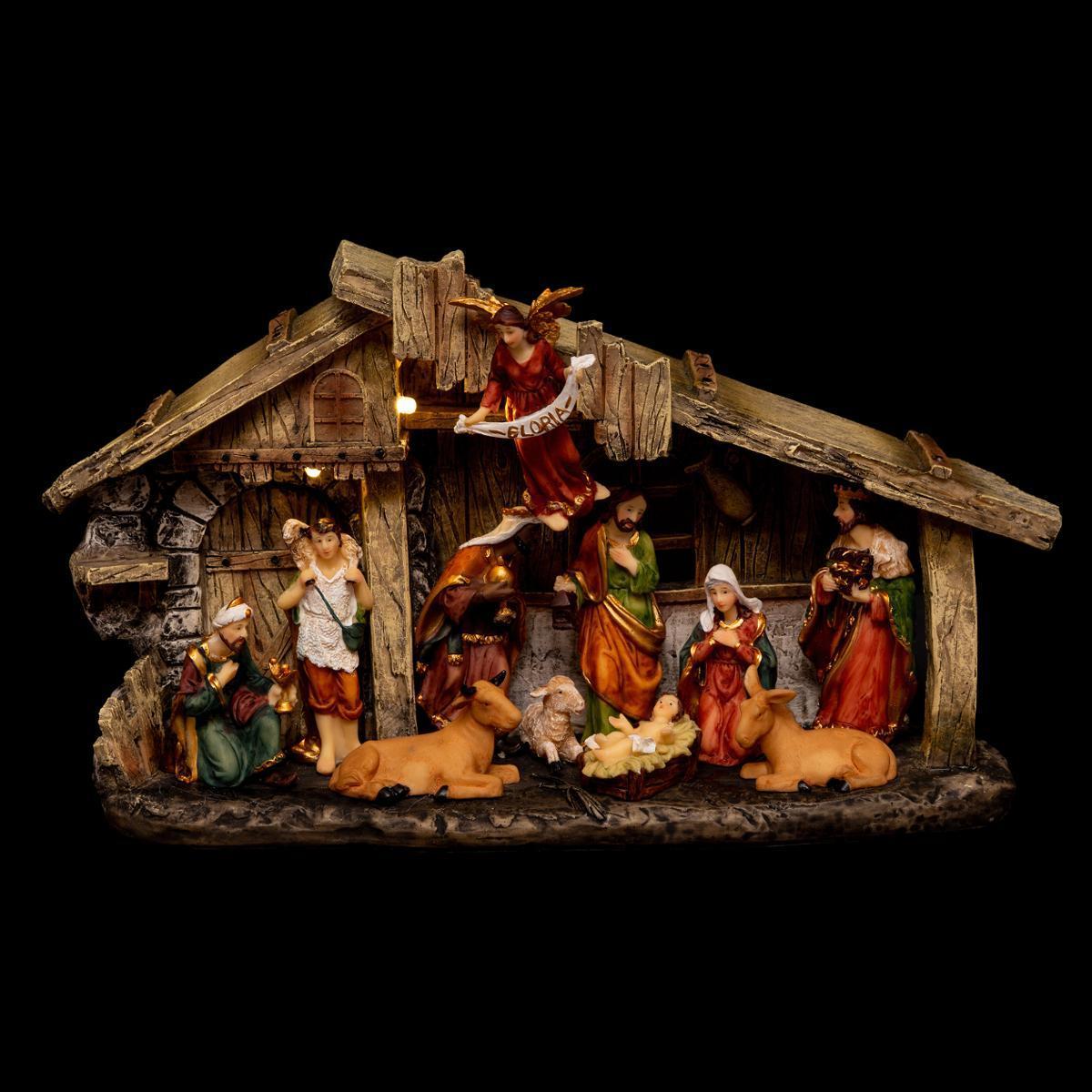 Foir Fouille Creche De Noel Creche De Noel Led 11 Santons H 18 Cm Creches Et Santons De Noel La Foir Fouille