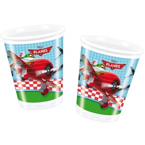 Lot de 8 gobelets Planes Disney en polypropylène - 7 x 7 x 8 cm - Multicolore