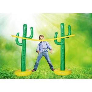 Limbo forme cactus gonflable - PVC - 152,5 x 56 cm - Vert et jaune