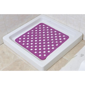 Tapis fond de douche anti-glisse - 50 x 50 cm - Aubergine