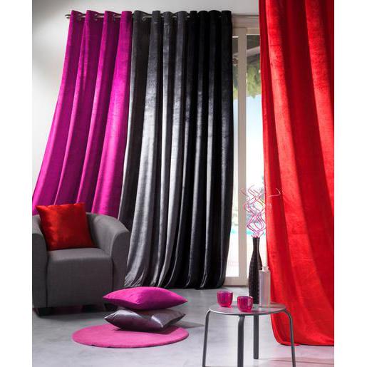 Rideau à œillets en velours - Rose fushia - Rideaux et voilages | La ... Rideau à œillets en velours - Rose fushia - Rideaux et voilages | La ...