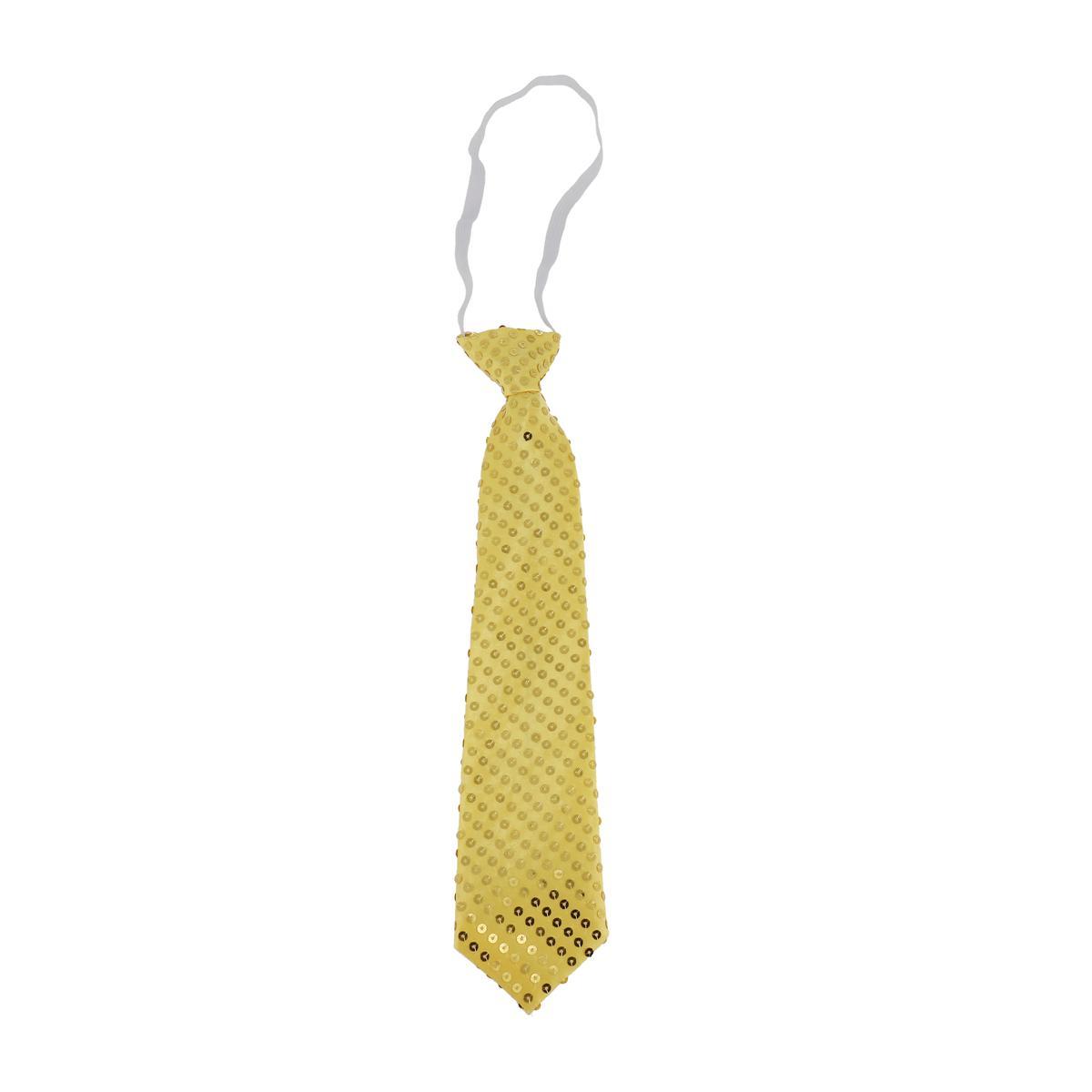 Cravate argentée à paillettes 40 cm adulte - Boland - Sequins