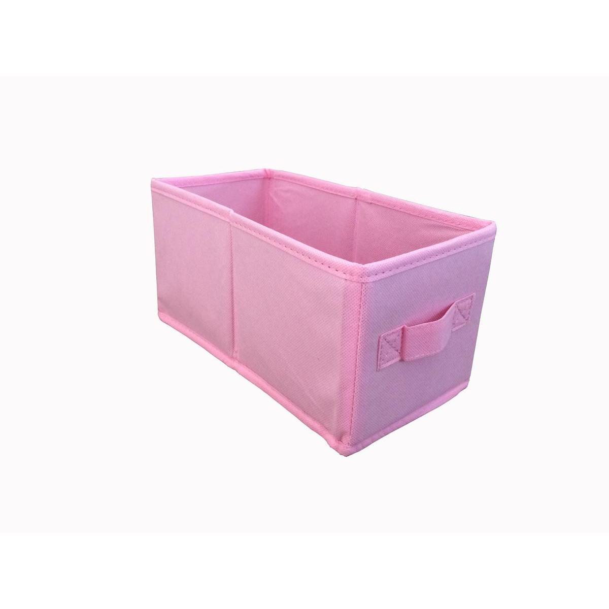 Cube de rangement - 100 % Polyester - 28 x 13 x H 13 cm - Rose Cube de rangement - 100 % Polyester - 28 x 13 x H 13 cm - Rose