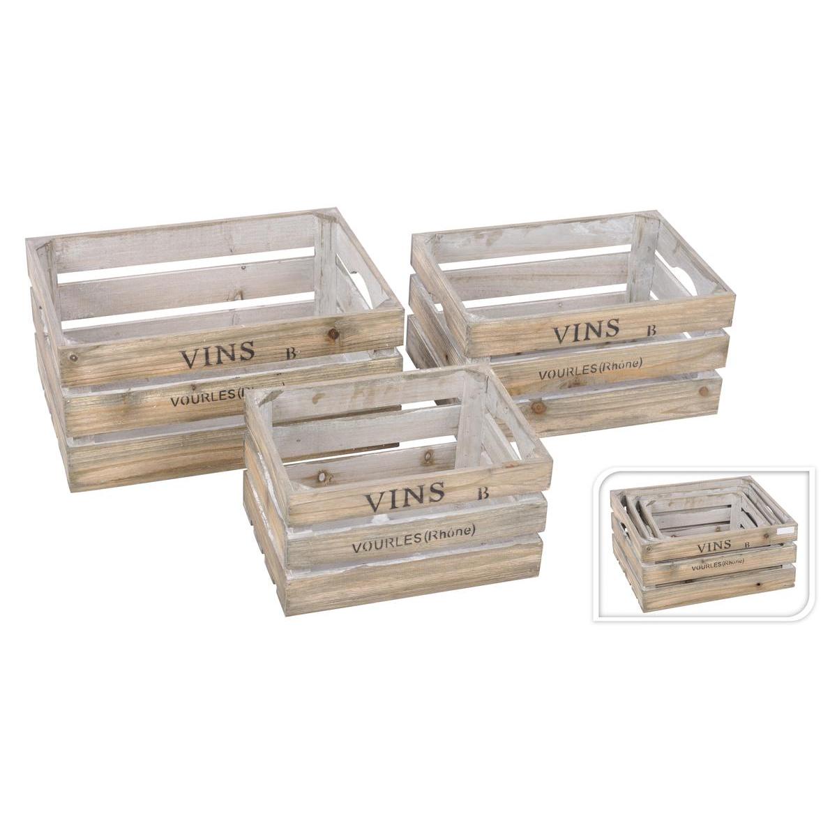 3 caisses en bois s m l decoration de jardin la foir fouille