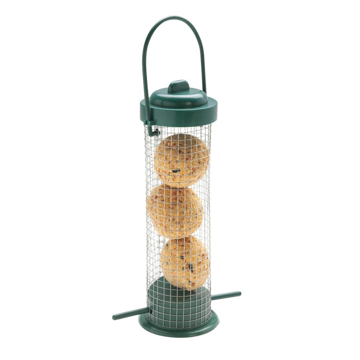 Distributeur de boules de graisse pour oiseaux avec toit, 3 boules