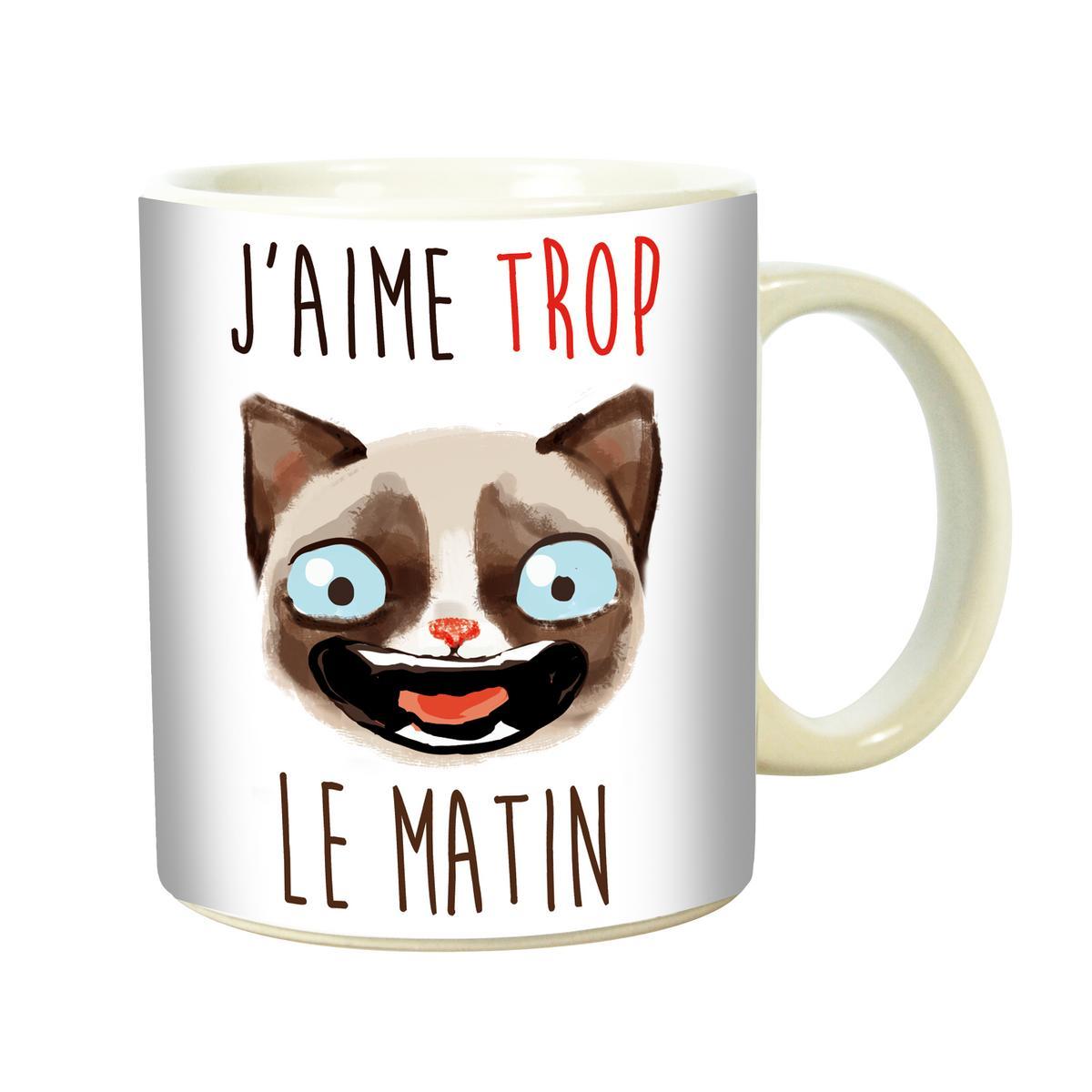 Mug J'aime le matin - Céramique - H 9,6 cm - Multicolore Mug J'aime le matin - Céramique - H 9,6 cm - Multicolore