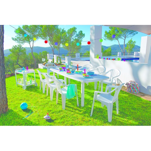 Table De Jardin Extensible 180 240 X 90 X H 72 Cm Blanc Mobilier De Jardin La Foir Fouille