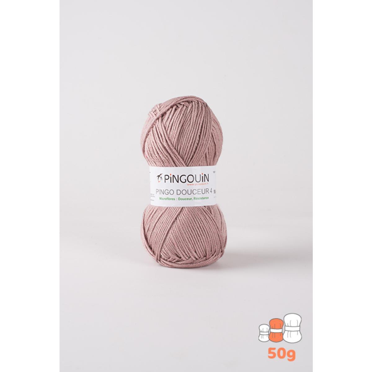 Pelote acrylique Pingo Douceur 4 - 138 m - Rose - PINGOUIN