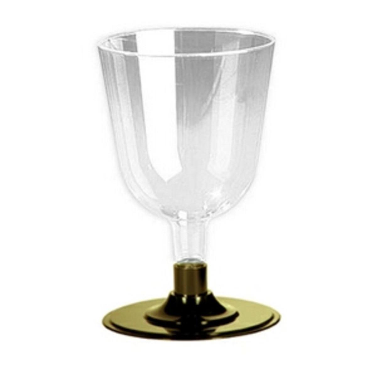 Verres à vin socle doré plastique transparent 15 cl x 12 pièces Gappy prestige