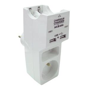Biplite 3 en 1 - Plastique et tissus - 8,2 x 8,2 x 5 cm - Blanc