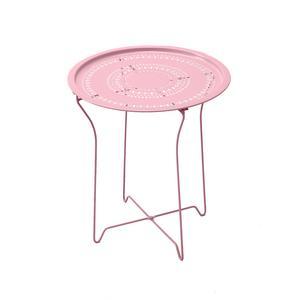 Table d'appoint - Acier - 45 x 45 x H 52 cm - Rose ou bleu