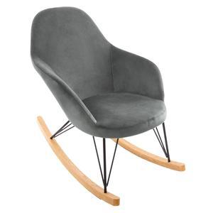 Rocking chair velours gris ewan