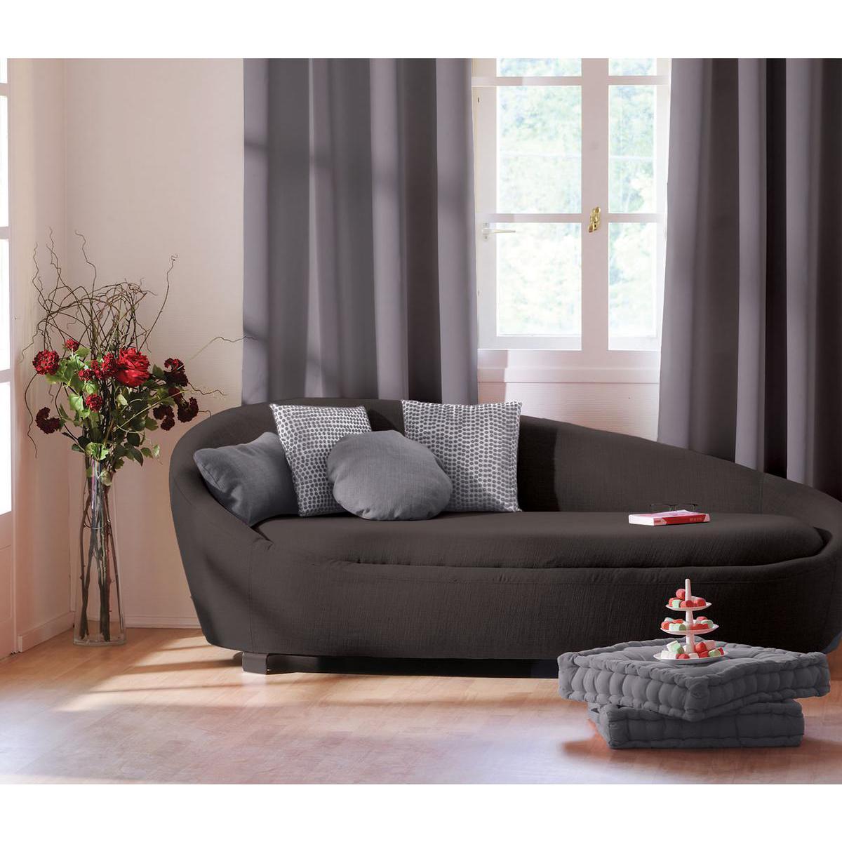 Panneau à œillets occultant - 100% polyester - 140 x 180 cm- Gris Panneau à œillets occultant - 100% polyester - 140 x 180 cm- Gris