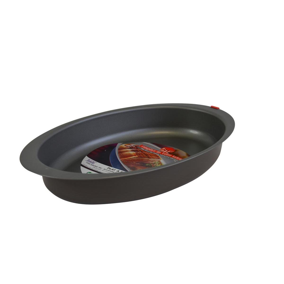 Plat ovale en acier - 33 x 22 cm - Gris Plat ovale en acier - 33 x 22 cm - Gris