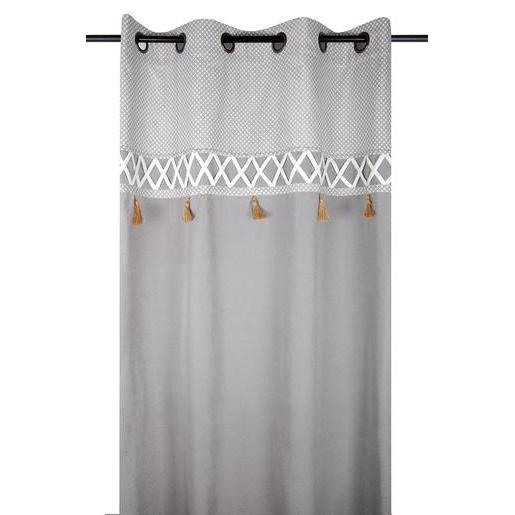 Rideau Nelia Gris Blanc Rideaux Et Voilages La Foir