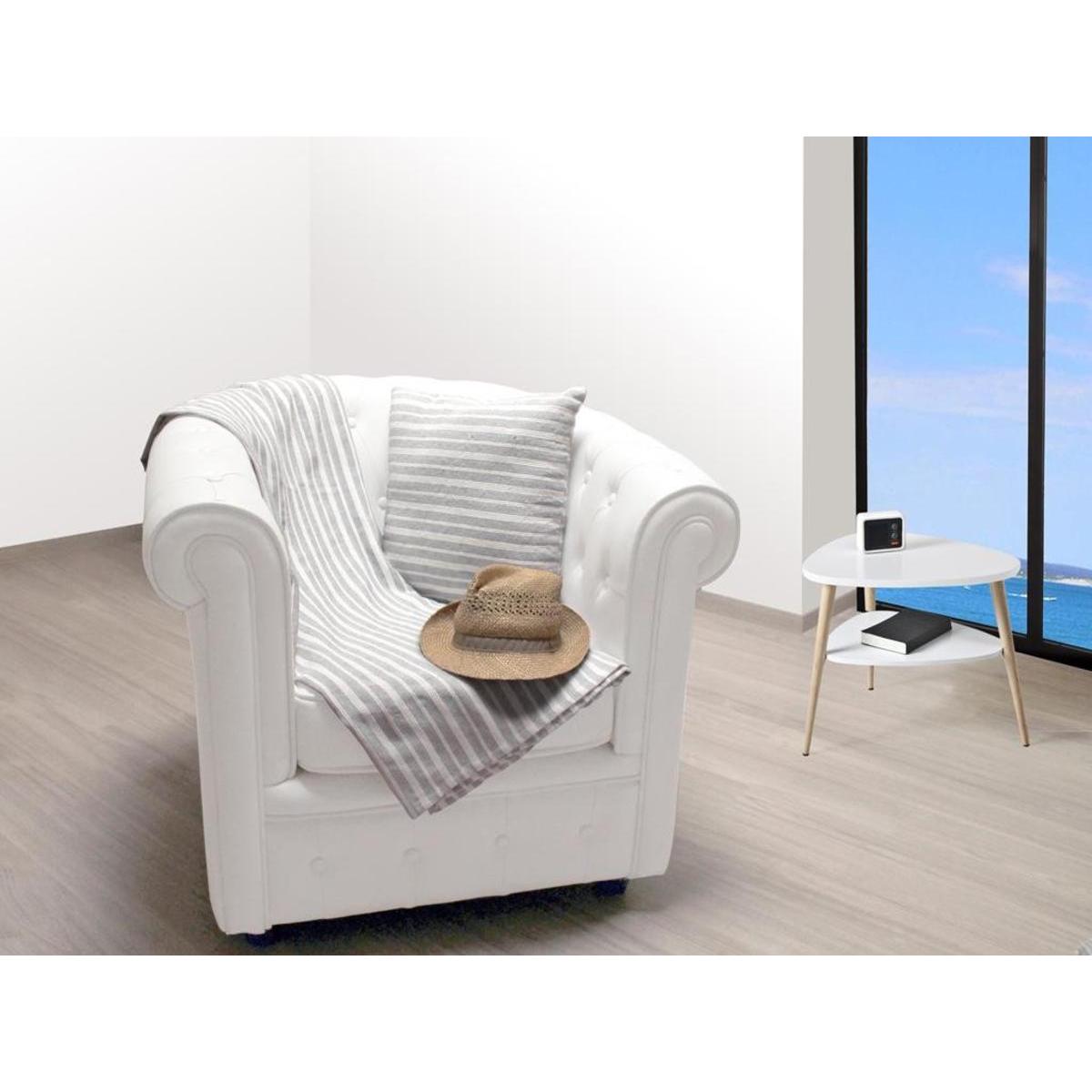 Plaid - 130 x 150 cm - Cotonade gris clair Plaid - 130 x 150 cm - Cotonade gris clair