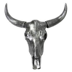 Crâne Buffalo - 30 x 40 x H 9 cm - Gris