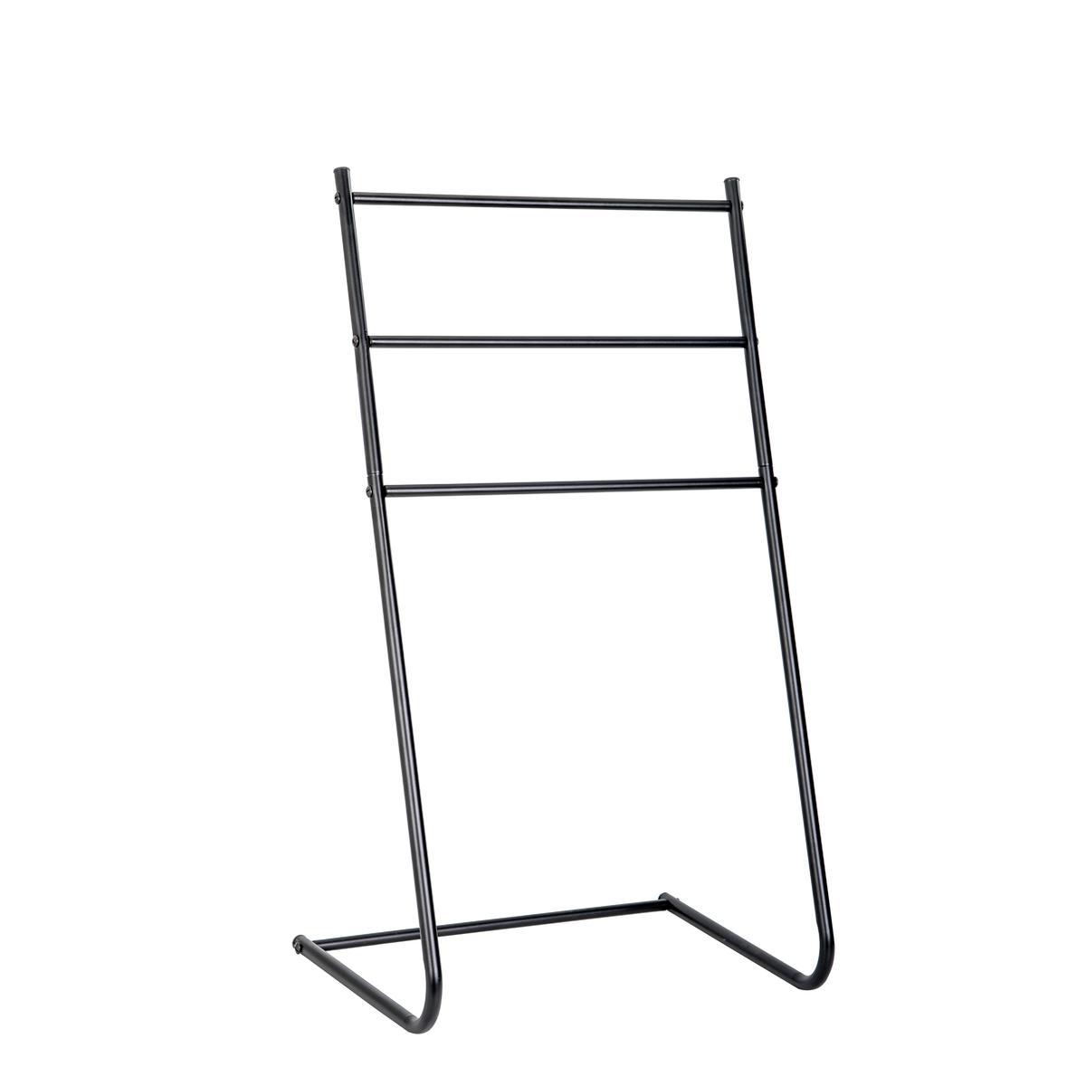 Porte Serviette Metallique 82 X 35 X 46 Cm Noir Meuble De Salle De Bain La Foir Fouille