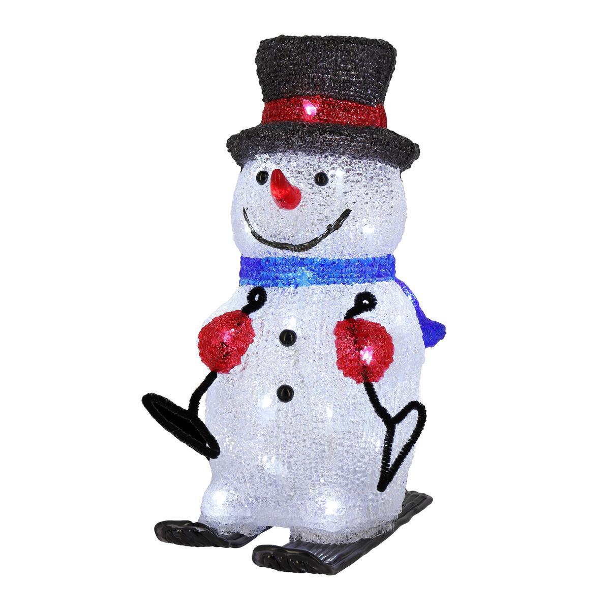 bonhomme de neige avec chapeau lumineux, sonore et motorisé 56cm