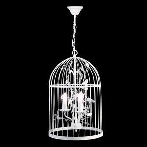 Lustre chandelier cage - Diamètre 35 x H 54 cm - Blanc