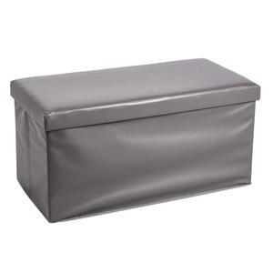 Banquette coffre - Carton et tissu non tissé - 76 x 38 x H 38 cm - Gris anthracite