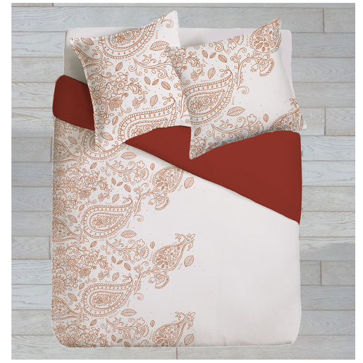 Parure De Couette Coton Orange Blanc Linge De Lit La