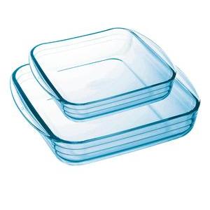 2 plats carrés à four - Transparent