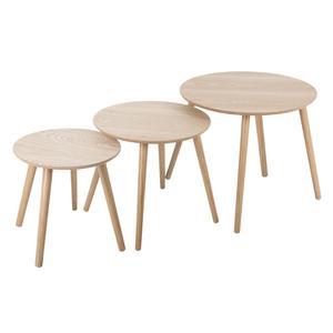 Table cafe mileo rond bois x4
