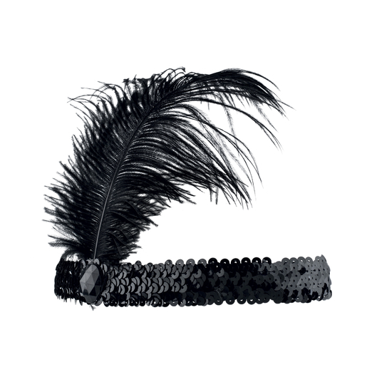 Headband A Plume Noir Accessoires Carnaval La Foir Fouille