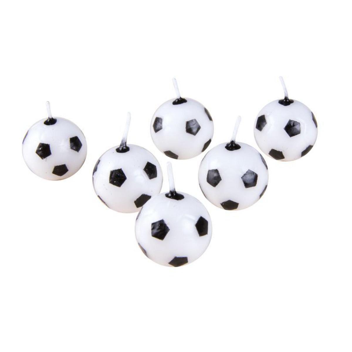 Lot De 6 Bougies Ballon De Foot En Cire Multicolore Festif Temporaire La Foir Fouille