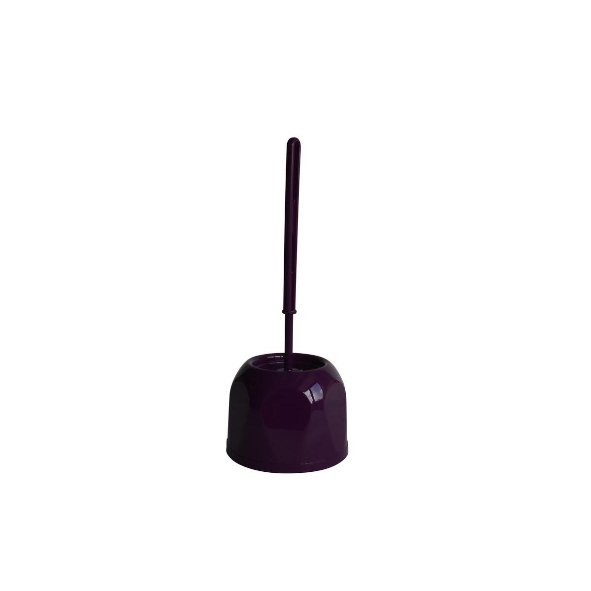 Brosse WC + support en plastique - Diamètre 11 x H 34 cm - Violet aubergine Brosse WC + support en plastique - Diamètre 11 x H 34 cm - Violet aubergine